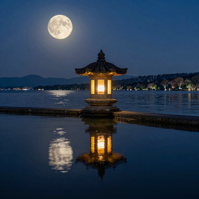 三潭印月·夜(AI生成)