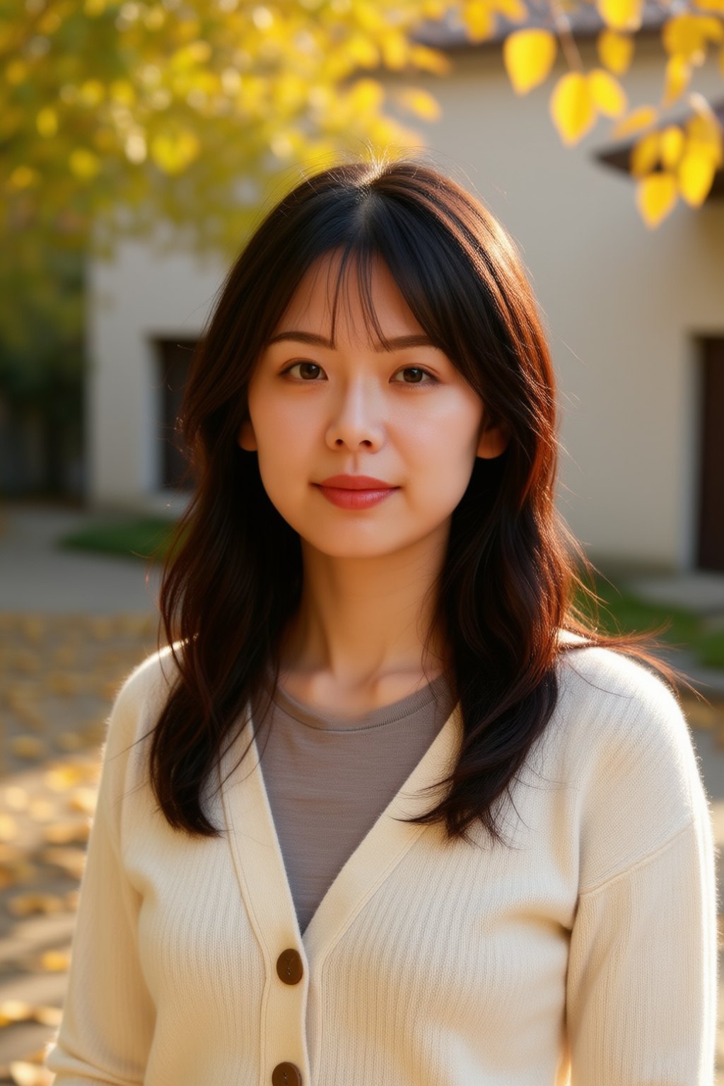 图注·立在银杏影里那张,脸占了画三分之一,秤上血脉分〇·七〇,眼里的纹理原样长在脸上。(AI生成)